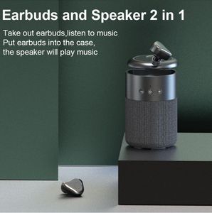 9D Earduds TWS EARPHONES Högtalare Portable Combo BT 5.0 HIFI Subwoofer med inbyggd trådlös Bluetooth-hörlurar Set högtalare B20