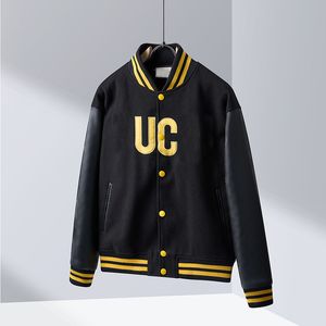 2023 Erkekler tasarımcı Coats Ceket Ananas nakış kol Deri Panelli kol kabartma mektup beyzbol üniforma kadın siyah sarı M-2XL