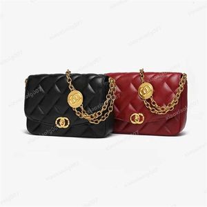 CC Bag Cartetas 5A Top Top Mulheres de pele de carneiro de moda Cadeia de ouro Flip Carteira Designer Cruz Hands Saco de ombro de luxo