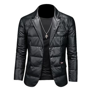 Sheepskin Leather Down Parkas Suit Down jacket Men Autumn Winter Warm Coat Blazers Slim Tops Winbreakers Waterproof Plus Size Black 4XL 5XL