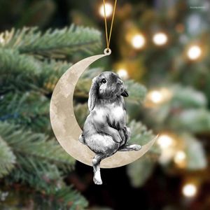 Party Supplies Cascading Garland For Fireplace Chandelier Crystals Lamp Animals Sitting On The Moon Ornaments Christmas Tree DoublePrinted