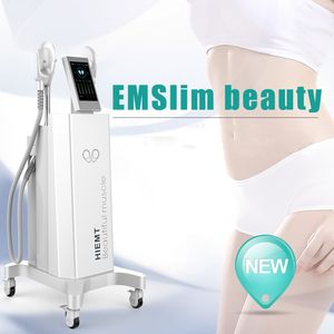 Emslim maskinbehandling muskel elektrisk stimulator hiemt bantning tesla muskler stimulerar celluliter smältmaskiner 2 handtag