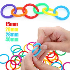 50 Pcs 15/20/28/40mm Plastic Ring Binder DIY Albums Circle Loose-leaf Book Hoops Opening Office Binding Supplies Photo Album