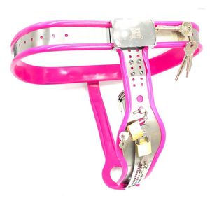 Cockrings Stainless Steel Pink Silicone Male Chastity Pants Penis Sleeve Cock Cage Metal Belt Lock Sex Toys For Men BDSM Cbt