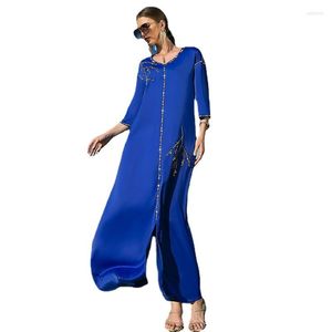 Etniska kl￤der Ramadan Marockan Caftan Evening Dresses Dubai Luxury Diamond Gown Muslim Wedding Party Long Dress Kaftan Abayas For Women