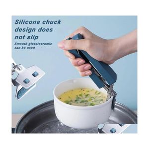 Other Kitchen Tools Tools Stainless Steel Antiscalding Bowls Pliers Nonslip Grab Sile Handle Kitchen Tool Mtifunction Chuck Bowl Lif Dhrdc