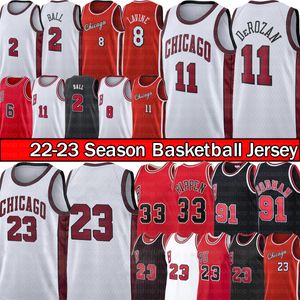 NBA„Chicago„Bulls„Lonzo 2 Kugel-Demar 11 Derozan Basketball-Trikots 23 Michael Zach 8 Lavine Jersey Alex 6 Caruso Herren