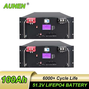 AUNEN 5KWH 5000WH 48V 51.2V 100AH Power Station Lithium Ion LiFePO4 Battery Pack Built-in BMS For Solar System Backup Power