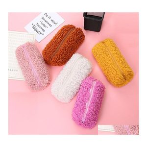 Pencil Bags 20Pc Lamb Cashmere Pencil Case Student Stationery Cute Bag High Capacity Pouch Novelty Cases Back To School Bags 1265 D3 Dhomf