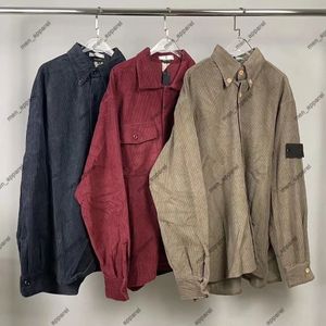 Mens Fashion Jackets Womens Casual Corduroy Jacket Classic Pattern Shirt Coat Retro Long Sleeve Outerwear Men Stylish Loose Jackets 22ss