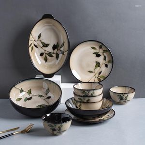 Dinnerware Sets Porcelain Plates For Dinner Set Dishes Salad Soup Bowl Ceramic And Bowls Service 2/4/6/8 Person