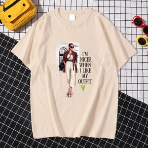 Men's T Shirts I'M Nicer When I Like My Outfit Print Male Tshirt Style Fit T-Shirts Fashion Quality T-Shirt Simplicity Breathable Clothes