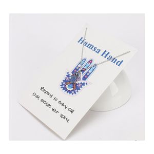 Collane con ciondolo Collana da donna firmata Sier Catena placcata oro Classico Malocchio Mano di Hamsa Charms Ciondolo Gioielli Regalo 1102 T2 Dr Dh6Ox