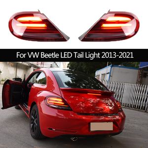 Bil Taillight Assembly Dynamic Streamer Turn Signal Running Lighting Accessories f￶r VW Beetle LED TAIL LIGHT 2013-2021 Brake Reverse dimma bakre lampa