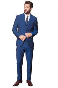 Abiti da uomo 3 pezzi Abito da uomo personalizzato Tinta unita Business formale Slim manica lunga Cocktail Evening Party Wedding Groomsman Wear