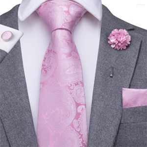 Bow Ties Hi-tie Pink for Men Floral krawat Paisley krawat boutonniere chusteczka mankiety
