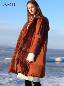 Women's Down Parkas Amii Winter Women Korean Jacka Kvinnlig solid tjock blixtl￥s L￥ngrock 11840274 221205