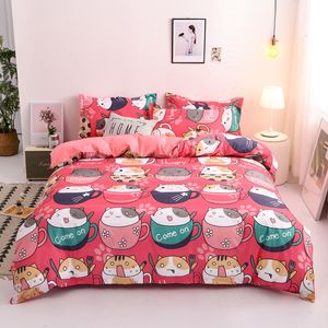 Bettwäsche-Sets „Süßer Cartoon“, Bettbezug, Bett, Euro-Set für Doppelbett, Heimtextilien, luxuriöse Kissenbezüge, Schlafzimmer, 200 x 200, ohne Blatt 221205