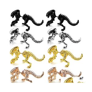 Party Favor Party European och American Creative Fashion Hipster Retro CrossBorder Explosion Earrings Alloy Dinosaur Partys Gift Dro DHP3A