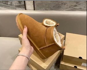 Mini Platform Boots Slippers Women Winter Warm Snow Low-top Boot Slip-on Fur Ankle Snow Booties Size 35-43 FENGfd