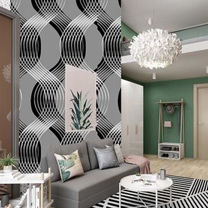 10m Black Striped Wallpaper Vinyl Self Adhesive Wallboard Background Bedroom Furniture Waterproof Decorative Paper Stick