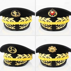 Beret Captain Hat Big Brimmed for Seafarers Sailor Cap School Performance Hats Navy Pilot Admiral Caps