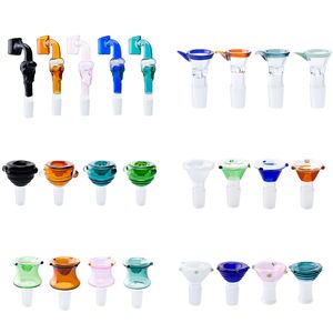 Headshop214 YG006 Colorful Smoking Pipe Glass Water Bong Bowl 10mm 14mm 19mm Male Female Dome Tobacco Dry Herb Dab Rig Bubbler Bongs Bowls Tools