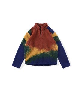 CP Hoodies High Street Tide INS Men's and Women's Rainbow Woven Fleece Loose Fit Pullover Sweatshirt