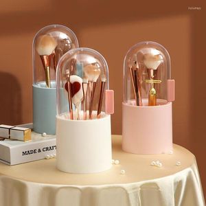 Storage Boxes Makeup Brush Box Cosmetic Organizer Barrel Holder Eyebrow Pencil Plastic Waterproof Contains Pearls