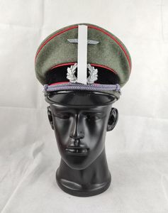 ベレットドイツの砲兵士官バイザー帽子帽子の再現軍事帽子の帽子の記章