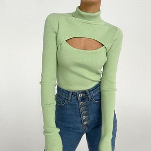 Kobiety swetry jesień i zima otwarta klatka piersiowa Krzyna Knify Sweater Single Top to seksowne sukienki dla kobiet swobodne