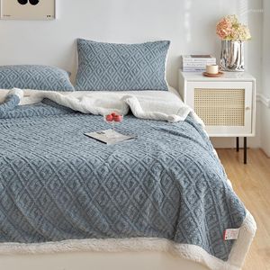 Coperte Addensare Thow Coperta Plaid caldi invernali per divano Colore viola Agnello in pile di cashmere Copriletto per la casa Letto morbido