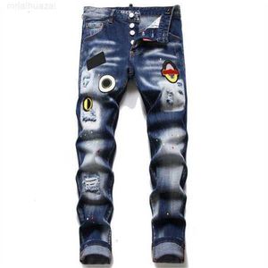 Erkekler Kot Designer Jeans D2 Kot Sıkıcı Yırtık Bikter İnce Fit Motosiklet Bisikletçileri Denim Erkekler Moda Mans Siyah Pantolon Post Hommes