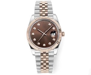 Orologio di qualità eccellente 41mm Datejust oro rosa bicolore acciaio inossidabile movimento automatico orologio da polso con vetro zaffiro con lunetta scanalata meccanica