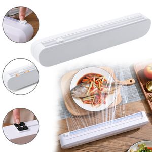 Other Kitchen Tools Food Wrap Dispenser Cutter Box Organizer Plastic Foil Cling Film Cutting Machine Accessories 221205