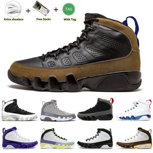 Jumpman 9 9s Mens Basketball Shoes Fire Red Olive Concord University Blue Gold Jam High Particle Grey Photo Blue The Spirit Men Trainers Outdoor Sports Sneakers