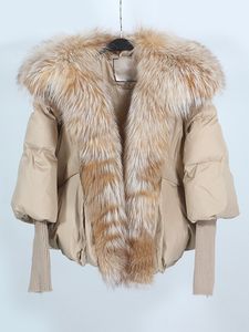 Donne Down Parkas Of -Tuby White Duck Giacca inverno Donne caldo Calco Calco Naturale Fanni di pelliccia vera Fashioni di abbigliamento da esterno di lusso 221205