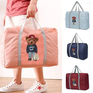 Duffel Bags Foldable Travel Women Portable Clothing Organizer Handbags Large Capacity Duffle Bag Wombat Pattern Accessories