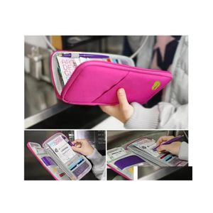 Storage Bags Travel Passport Holder Bag Waterproof Wallet Purse Id Card Organizer Case Er Mtifunction Storage Bags Ticketholder Docu Dhtgk