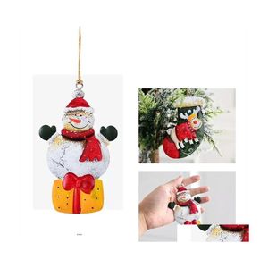 Christmas Decorations 2022 Selling Hand Painted Christmas Tree Decoration Pendant Santa Claus Snowman Elk Metal Room Decor Pendants Dhjzb