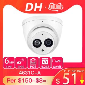 IP Cameras Dahua IPC-HDW4631C-A 6MP HD POE Network Mini Dome IP Camera Metal Case Built-in MIC CCTV 30M IR Update from IPC-HDW4433C-A T221205