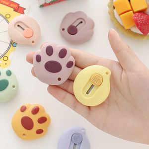 1 PC Cute Cartoon Cat Claw Retractable Paper Cutter Utility Knives Stationery for School Office Home