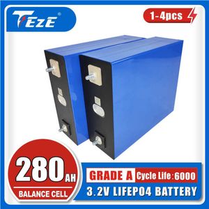 Class A 1-4PCS 3.2V 280Ah Lifepo4 Battery DIY 12V 24V 48V Rechargeable Battery Pack for RV Boat Golf Cart Solar Storage System