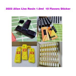 2022 New Alien labs Live Resin disposable Cigarette Vape Empty 1.0ml Ceramic coil pen Device 350mah Type C Chargeable 10 flavor sticker 300pcs
