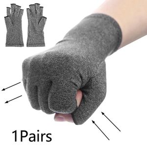 Cycling Gloves 1 Pair Compression Hand Arthritis Joint Pain Relief Half Finger Anti-slip Therapy For Womens Mens