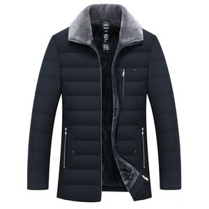Men s Down Parkas Winter Jackets Thick Turn down Collar Parka Coats Casual Warm Fleece Cotton Male With Fur 221206