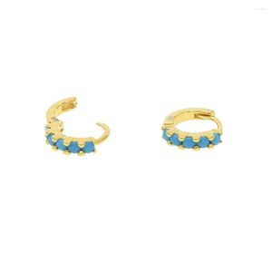 Hoop Earrings 2022 Arrived Selling Classic Jewelry 925 Sterling Silver Gold Blue Stone Minimal Small Hoops Delicate Earring For Girl