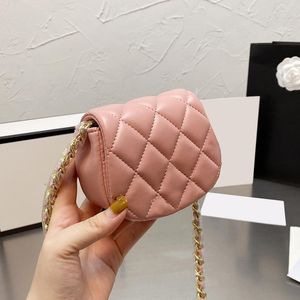 Womens 2021 Luxury Mini Flap Coin Purse Bag Chain Crossbody Shoulder Black/Red/Pink/White/Silver/Pink Gold Hardware Outdoor Sacoche Handbags 11C