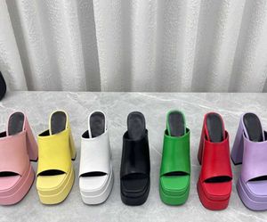 Scarpe casual di marca design di design 2022 primavera testa quadrata bocca di pesce punta aperta piattaforma impermeabile pantofole tacco ultra alto cielo