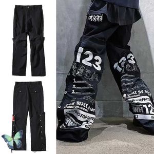 Men's Pants RRR123 High Street Printing Deconstructed Vibe Breasted Trousers Micro Flared Pants RRR 123 T221205